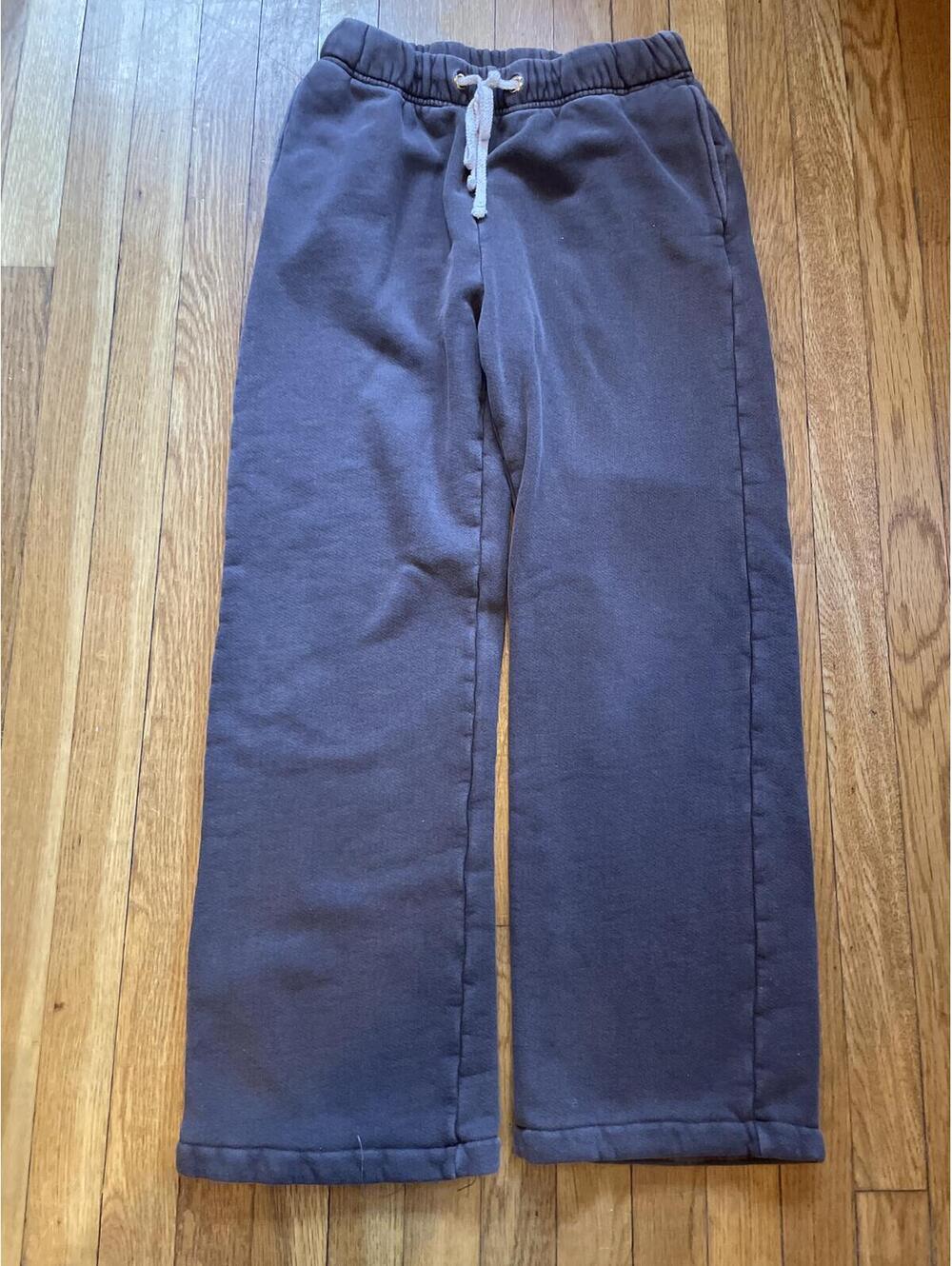 Les Tien Women's Classic Fit Garment Dyed Heavyweight Sweatpants Plum Brown